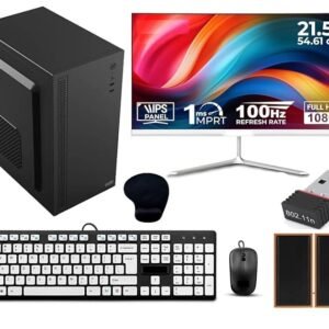 Desktop Computer Set with i7-3770 3.40GHz, 21.5-inch FHD 100Hz Monitor, 16GB RAM, 512GB SSD, Windows 10, Keyboard, Mouse, Wi-Fi Dongle, Speakers