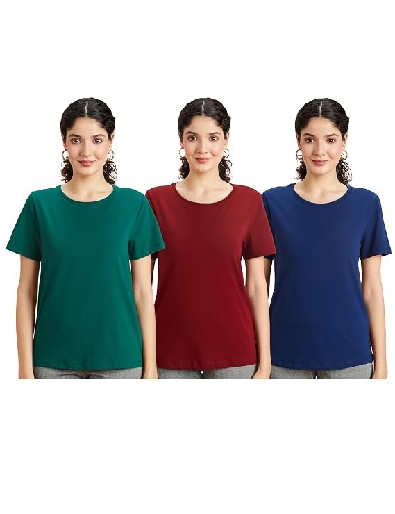 Symbol Women's Cotton Stretch Regular Fit Round Neck Sleeveless T-Shirt (Available in Plus Sizes)